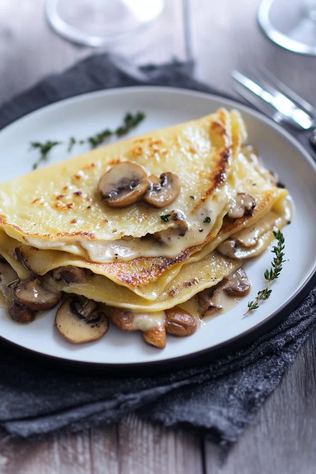 Creamy Mushroom & Fontina Crespelle Recipes